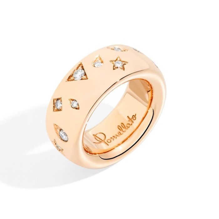 POMELLATO ICONICA ANELLO GRANDE ORO ROSA E DIAMANTI POMELLATO ICONICA ANELLO GRANDE ORO ROSA E DIAMANTI