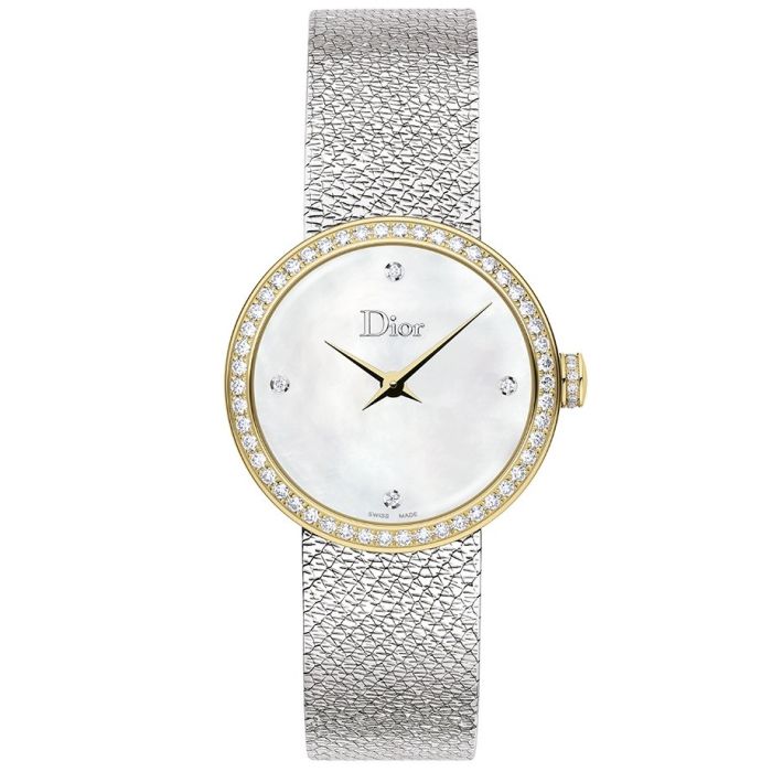 D DE DIOR 25MM GOLD BEZEL DIAMONDS