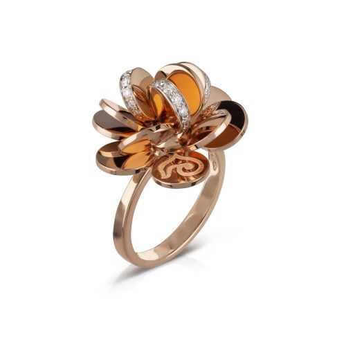 CHANTECLER PAILLETTES ANELLO IN ORO ROSA E DIAMANTI