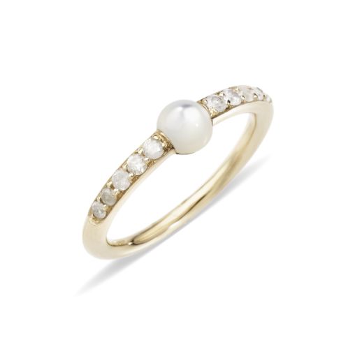 POMELLATO M'AMA NON M'AMA ANELLO PIETRA DI PERLA DIAMANTI ICY