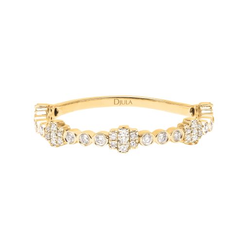 DJULA ALLIANCE FLEURETTES OR JAUNE DIAMANTS
