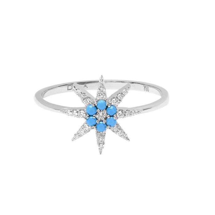 DJULA BAGUE PETIT SOLEIL TURQUOISE DIAMANTS DJULA BAGUE PETIT SOLEIL TURQUOISE DIAMANTS