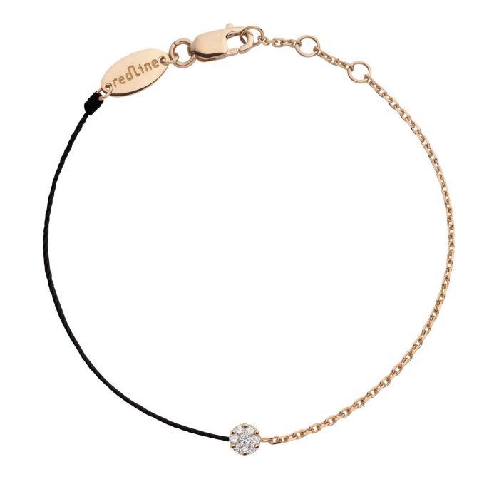 RED LINE ILLUSION DOUBLE BRACELET NOIR OR JAUNE DIAMANTS
