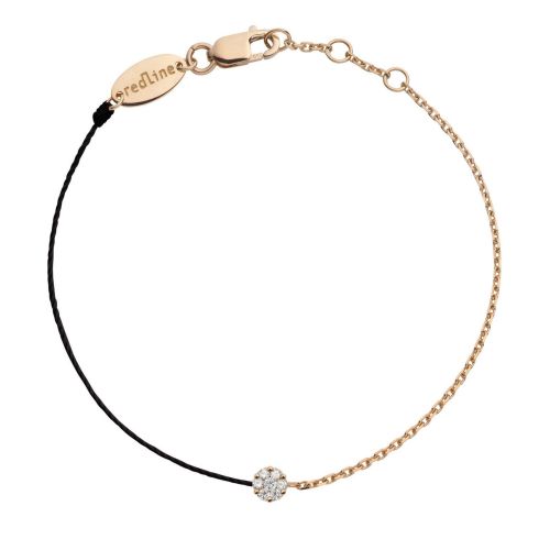 RED LINE ILLUSION DOUBLE BRACELET NOIR OR JAUNE DIAMANTS