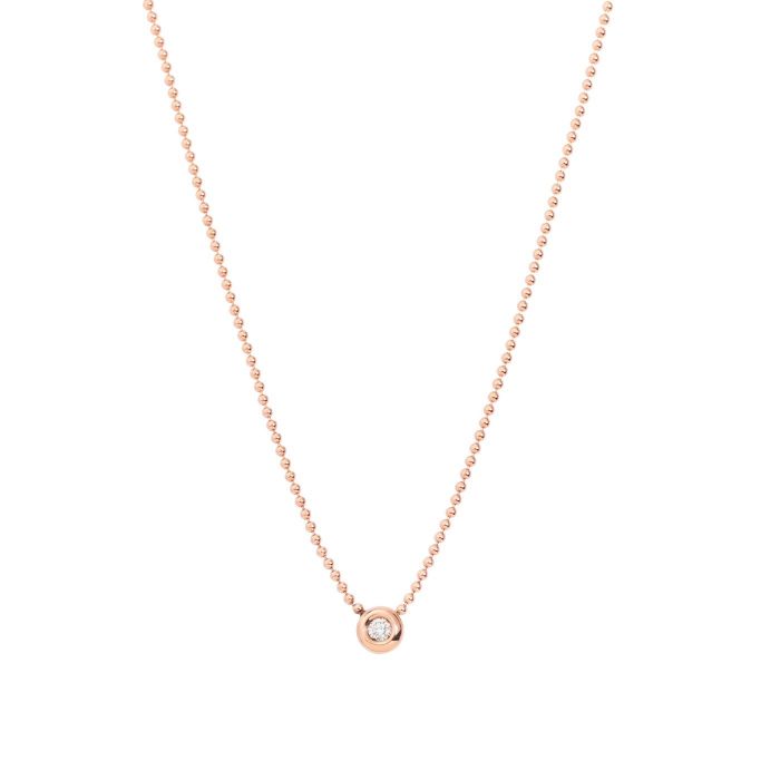 DODO BOLLICINIE COLLANA ORO ROSA DIAMANTI BIANCHI DODO BOLLICINIE COLLANA ORO ROSA DIAMANTI BIANCHI