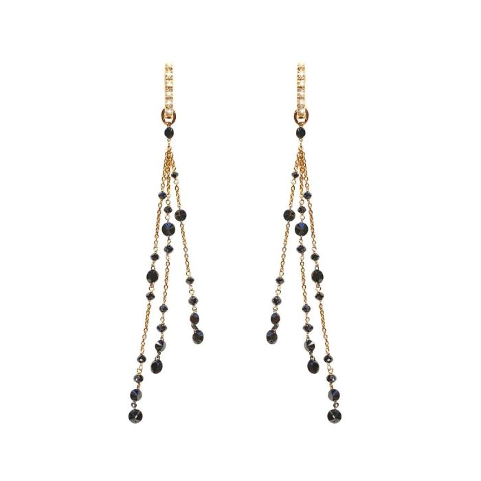 CERVERA PETIT FOUR PINK GOLD EARRINGS BLACK DIAMONDS CERVERA PETIT FOUR PINK GOLD EARRINGS BLACK DIAMONDS