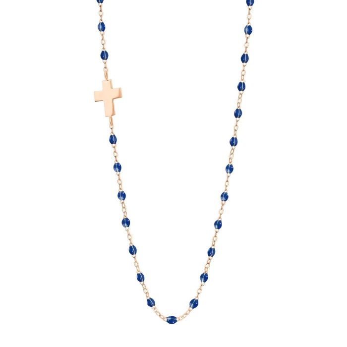 GIGI CLASSIQUE COLLIER OR ROSE BLUE PRUSSE 42CM GIGI CLASSIQUE COLLIER OR ROSE BLUE PRUSSE 42CM