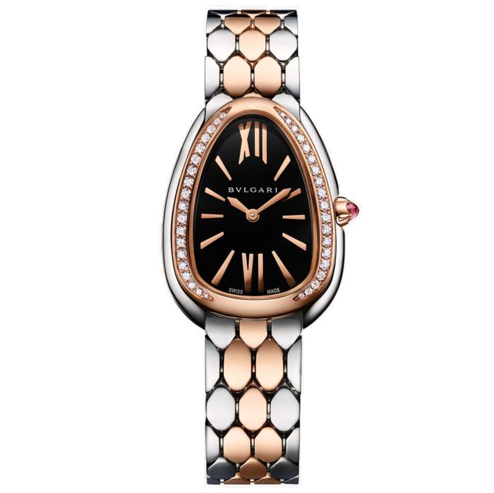 BULGARI SERPENTI SEDUTTORI 33MM STEEL PINK GOLD DIAMONDS BULGARI SERPENTI SEDUTTORI 33MM STEEL PINK GOLD DIAMONDS