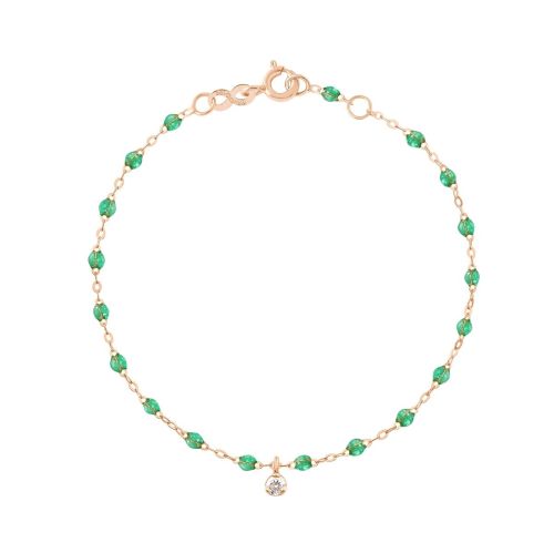 GIGI SUPRÊME BRACELET OR ROSE MENTHE DIAMANT 17CM