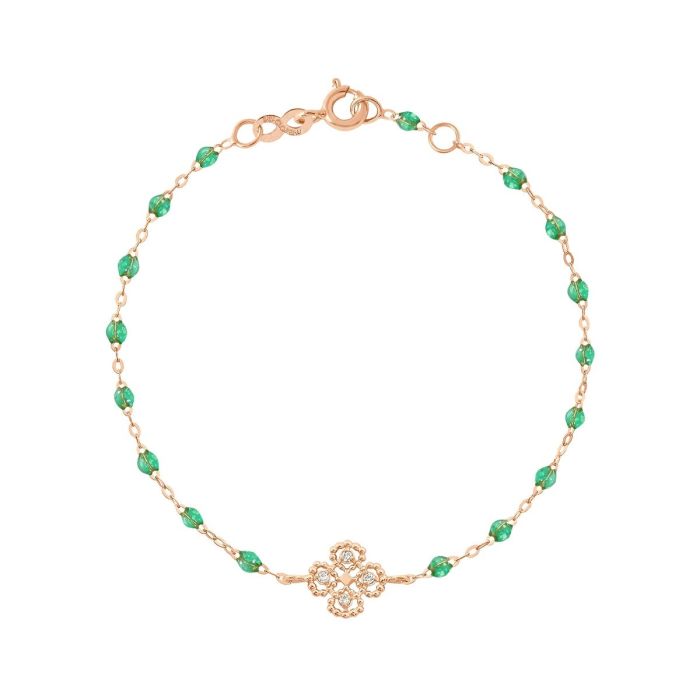 GIGI SUPRÊME BRACELET OR ROSE MENTHE TRÈFLE DIAMANTS 17CM GIGI SUPRÊME BRACELET OR ROSE MENTHE TRÈFLE DIAMANTS 17CM