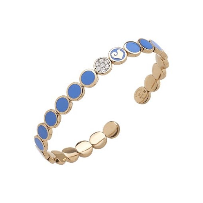 CHANTECLER PAILLETTES BRACCIALE ORO ROSA SMALTO BLU DIAMANTI CHANTECLER PAILLETTES BRACCIALE ORO ROSA SMALTO BLU DIAMANTI