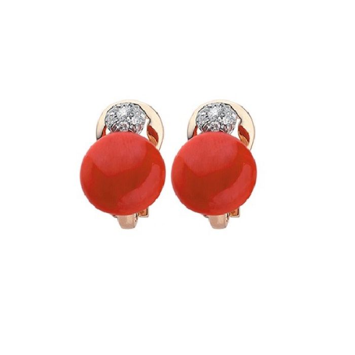 CHANTECLER BON BON ORECCHINI CORALLO E DIAMANTI CHANTECLER BON BON ORECCHINI CORALLO E DIAMANTI