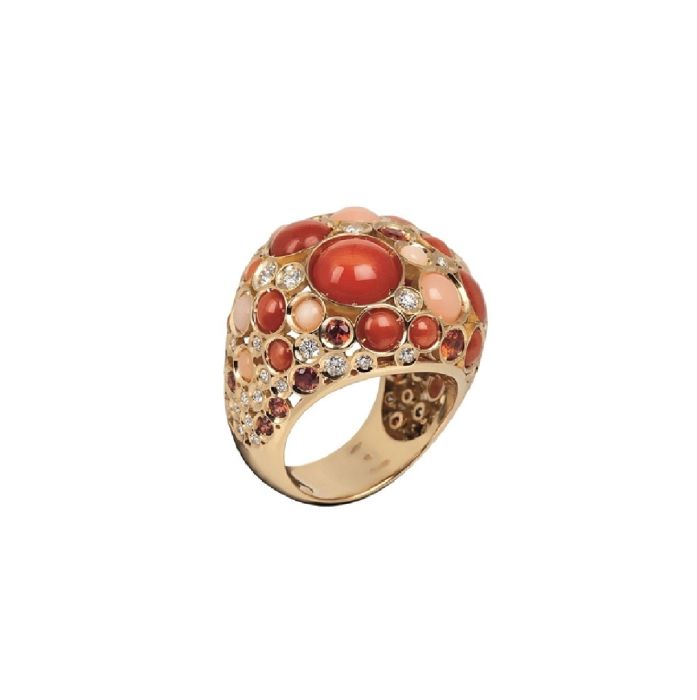 CHANTECLER CAPRI 1947 ANELLO DIAMANTI E CORALLI CHANTECLER CAPRI 1947 ANELLO DIAMANTI E CORALLI